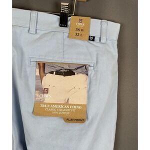Chaps‎ True American Chino Mens Pants Size 36x32 Beige Straight Flat Front NWT